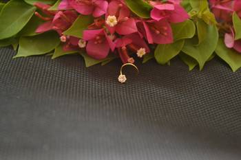 Designer Gold Plated cubic zirconia nose ring or nose pin 2