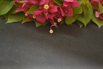 Designer Gold Plated cubic zirconia nose ring or nose pin 3