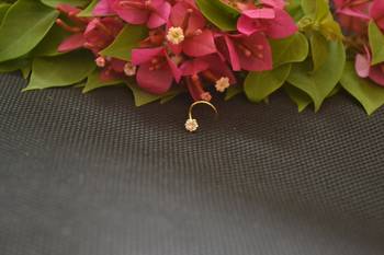 Designer Gold Plated cubic zirconia nose ring or nose pin 4
