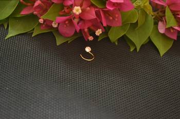 Designer Gold Plated cubic zirconia nose ring or nose pin 1