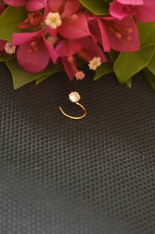 Designer Gold Plated cubic zirconia nose ring or nose pin