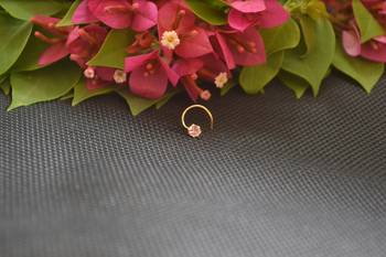 Designer Gold Plated cubic zirconia nose ring or nose pin 1