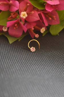 Designer Gold Plated cubic zirconia nose ring or nose pin