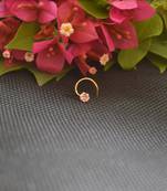 Designer Gold Plated cubic zirconia nose ring or nose pin