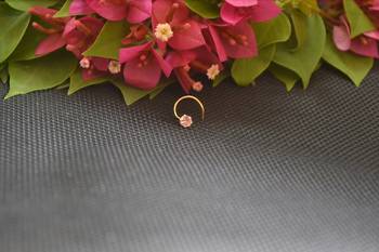 Designer Gold Plated cubic zirconia nose ring or nose pin 2