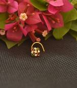 Designer Gold Plated cubic zirconia nose ring or nose pin