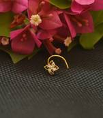 Designer Gold Plated cubic zirconia nose ring or nose pin