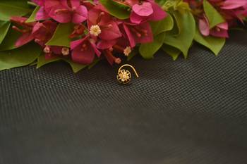 Gold cubic zirconia nose-ring 2