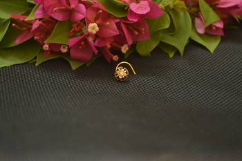 Gold cubic zirconia nose-ring 3