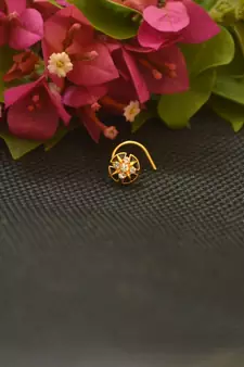 Gold cubic zirconia nose-ring