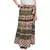 Beige Bagru Printed Cotton Wrap Around Long Skirt