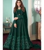Green Embroidery georgette top & bottom with dupatta