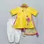 yellow white cotton mirror work dhoti kurta