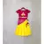 cotton silk magenta yellow lotus motif lehenga