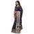 Blue embroidered  art silk saree with blouse