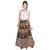 Beige Bagru Printed Cotton Wrap Around Long Skirt