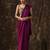 Purple plain satin saree with blouse
