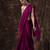 Purple plain satin saree with blouse