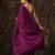 Purple plain satin saree with blouse