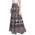 Beige Bagru Printed Cotton Wrap Around Long Skirt