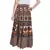 Beige Bagru Printed Cotton Wrap Around Long Skirt