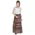 Beige Bagru Printed Cotton Wrap Around Long Skirt