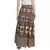Beige Bagru Printed Cotton Wrap Around Long Skirt