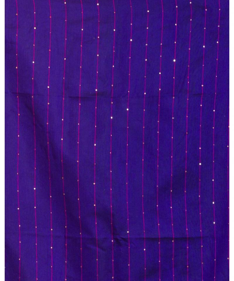 Blue Handloom Blended Cotton Saree