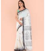 Off White Matka Silk Jamdani Saree