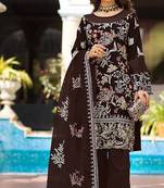 Brown color Women's Georgette Semi-stitched Pakistani Suit 
