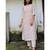 WHite cotton printed stitched  Kurta &  bottom