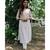 WHite cotton printed stitched  Kurta &  bottom