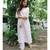 WHite cotton printed stitched  Kurta &  bottom