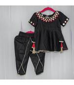 black cotton mirror work dhoti kurta