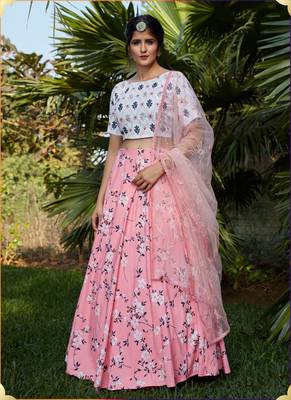 White Semi Stitched Lehenga Choli Cotton Semi Stitched Ceremonial Ethnic Lehengas 1