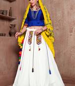 Blue Semi Stitched Lehenga Choli Art Silk Semi Stitched Ceremonial Ethnic Lehengas