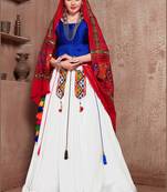 Blue Semi Stitched Lehenga Choli Art Silk Semi Stitched Ceremonial Ethnic Lehengas