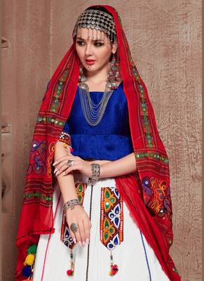 Blue Semi Stitched Lehenga Choli Art Silk Semi Stitched Ceremonial Ethnic Lehengas 2