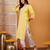 Hand Embroidered Yellow Cotton Lucknowi Chikan Women Kurta