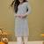 Hand Embroidered Grey Georgette Lucknow Chikankari Women Kurta With Slip
