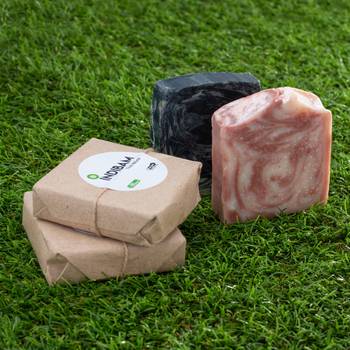 INDIBAM's Luxury Hand Made Organic soaps.110 Gram Each. Pack of 2. 1