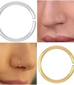 COMBO of Circular Gold & Silver Plated Designer Nose Ring
