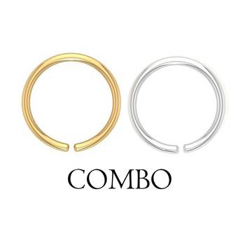 COMBO of Circular Gold & Silver Plated Designer Nose Ring 2