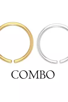 COMBO of Circular Gold & Silver Plated Designer Nose Ring