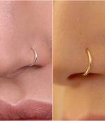 COMBO of Circular Gold & Silver Plated Designer Nose Ring