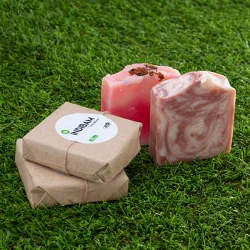INDIBAM's Luxury Hand Made Organic soaps.110 Gram Each. Pack of 2. 1