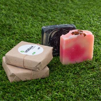 INDIBAM's Luxury Hand Made Organic soaps.110 Gram Each. Pack of 2. 1