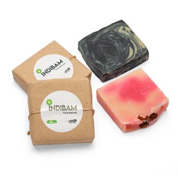 INDIBAM's Luxury Hand Made Organic soaps.110 Gram Each. Pack of 2. 3