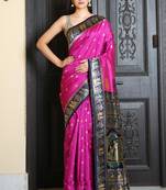 Magenta baluchori silk saree