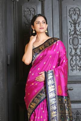 Magenta baluchori silk saree 2